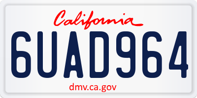 CA license plate 6UAD964