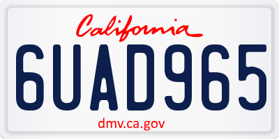 CA license plate 6UAD965