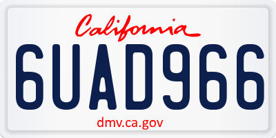 CA license plate 6UAD966