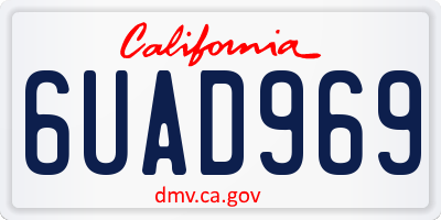 CA license plate 6UAD969