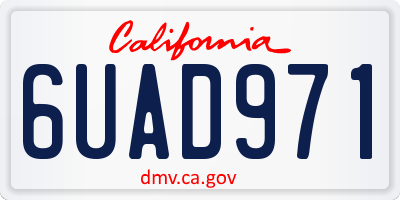 CA license plate 6UAD971