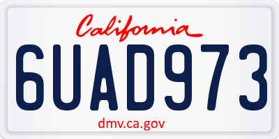 CA license plate 6UAD973