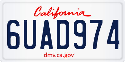 CA license plate 6UAD974