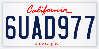 CA license plate 6UAD977