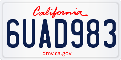 CA license plate 6UAD983