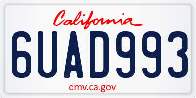 CA license plate 6UAD993