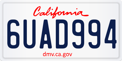 CA license plate 6UAD994