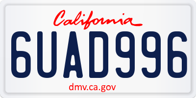 CA license plate 6UAD996
