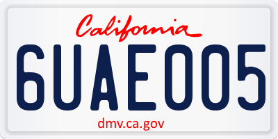 CA license plate 6UAE005