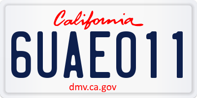 CA license plate 6UAE011