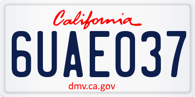 CA license plate 6UAE037
