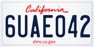 CA license plate 6UAE042