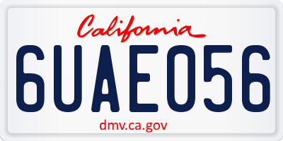CA license plate 6UAE056
