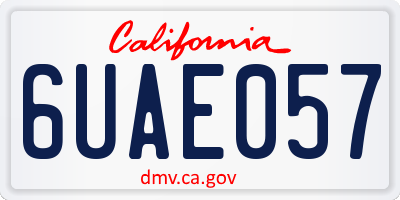 CA license plate 6UAE057