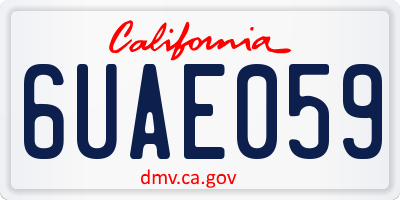 CA license plate 6UAE059