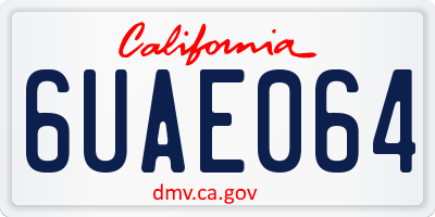 CA license plate 6UAE064