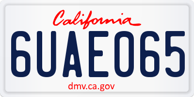 CA license plate 6UAE065