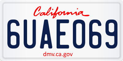 CA license plate 6UAE069