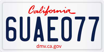 CA license plate 6UAE077