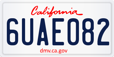 CA license plate 6UAE082