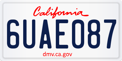 CA license plate 6UAE087