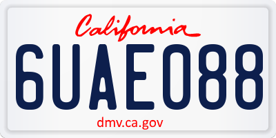 CA license plate 6UAE088
