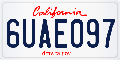 CA license plate 6UAE097