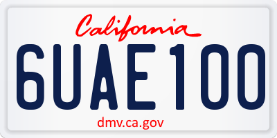 CA license plate 6UAE100