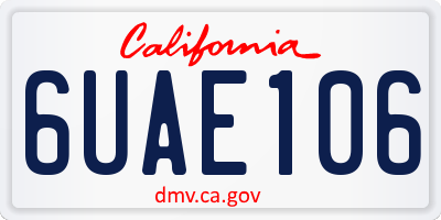 CA license plate 6UAE106