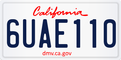 CA license plate 6UAE110