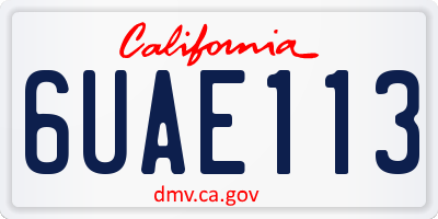 CA license plate 6UAE113