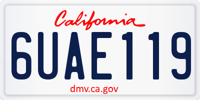 CA license plate 6UAE119