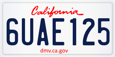 CA license plate 6UAE125