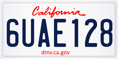 CA license plate 6UAE128