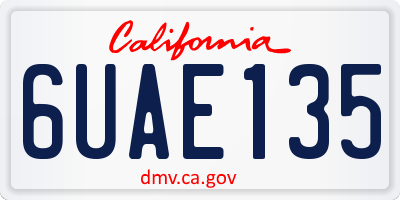 CA license plate 6UAE135