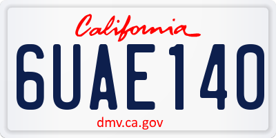 CA license plate 6UAE140