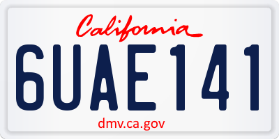 CA license plate 6UAE141