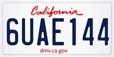 CA license plate 6UAE144