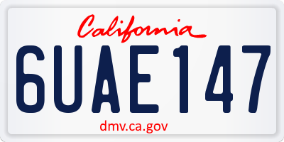 CA license plate 6UAE147