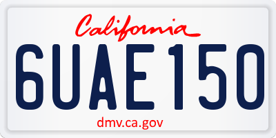 CA license plate 6UAE150