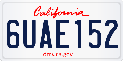 CA license plate 6UAE152