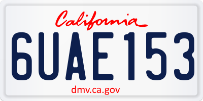 CA license plate 6UAE153