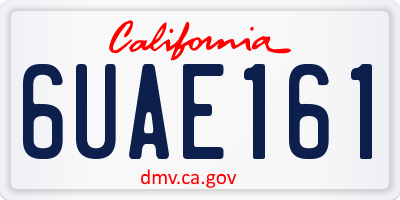CA license plate 6UAE161