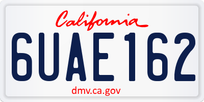 CA license plate 6UAE162