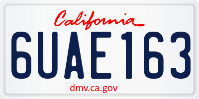 CA license plate 6UAE163