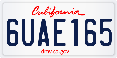 CA license plate 6UAE165