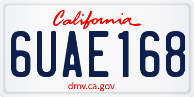 CA license plate 6UAE168