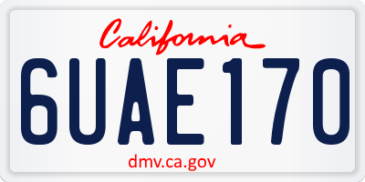 CA license plate 6UAE170