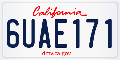 CA license plate 6UAE171