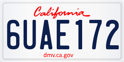 CA license plate 6UAE172